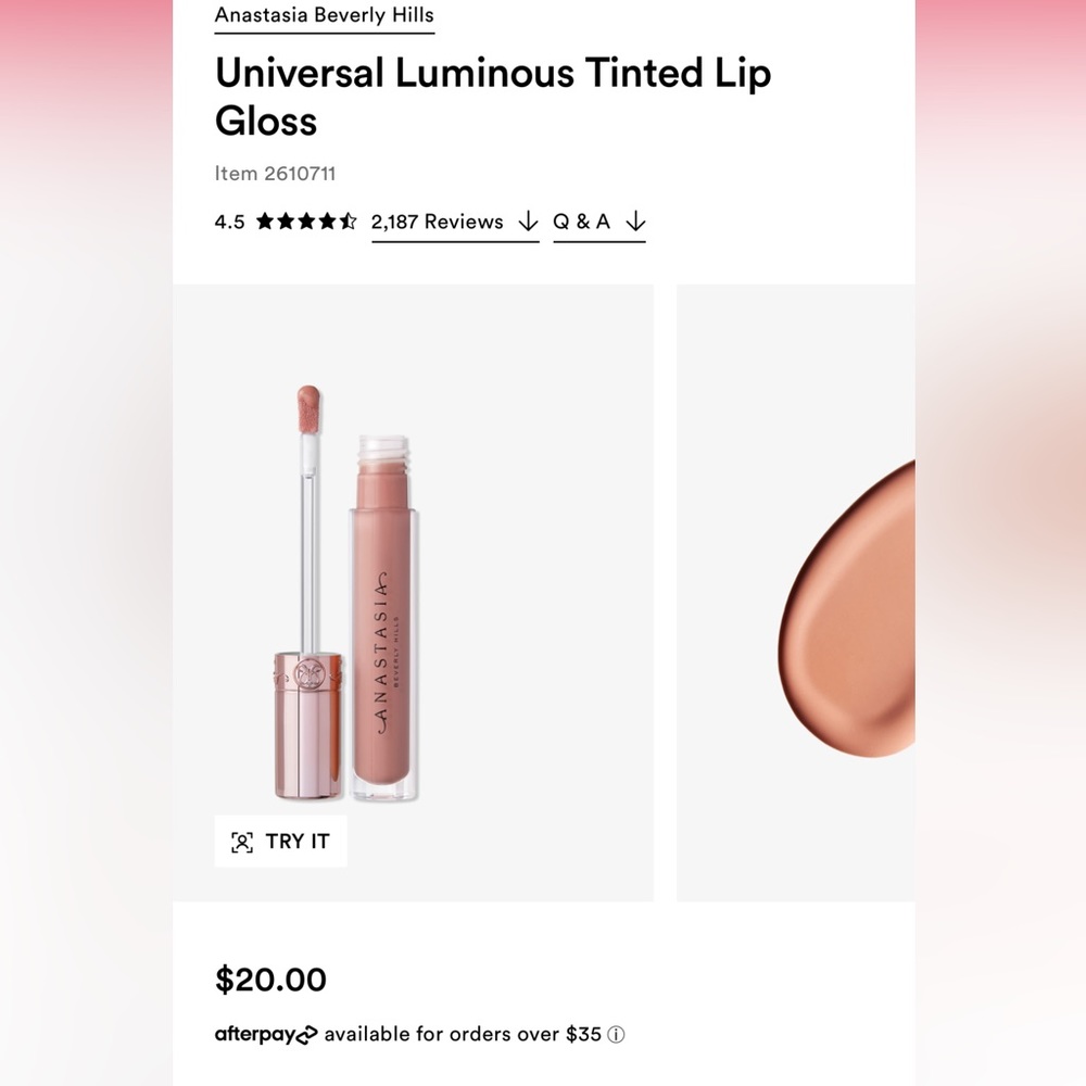 Anastasia Beverly Hills Luminous Tinted Lip Gloss in Shade Guava